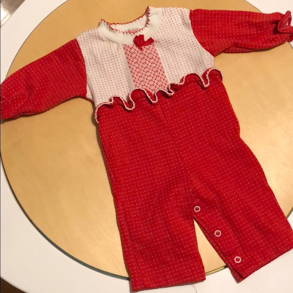 Vintage holiday festive Health Tex snap romper